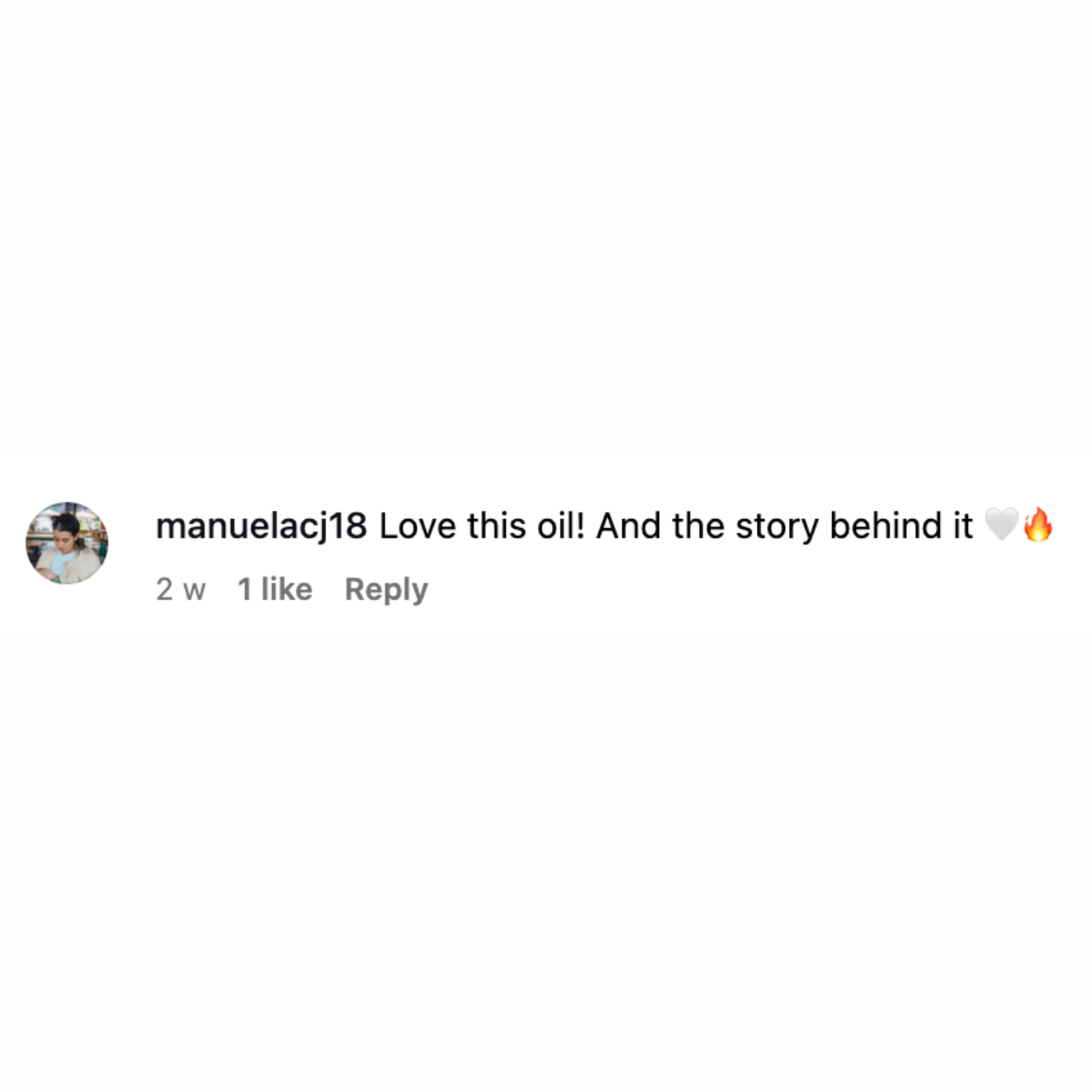 Comment on a social media post with text and user profile picture.